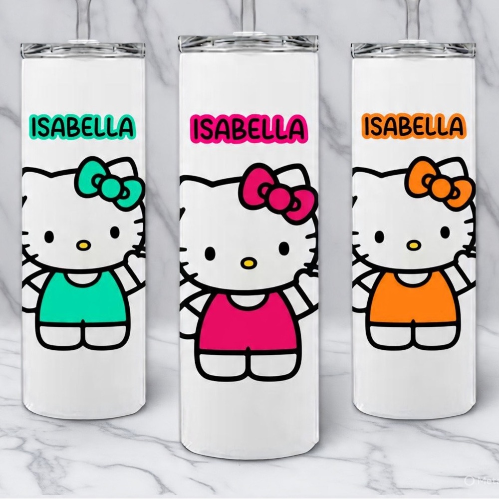 NWT Hello Kitty Custom Name Tumbler – Skinny Frosted/White – 20oz/18.5oz